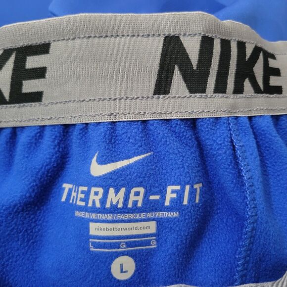 Nike Therma-fit Fleece Sweatpants Size Large Men's Gray & Blue Nike Swoosh Logo - Picture 7 of 16